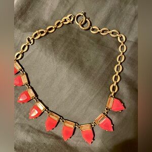 Stella & Dot Necklace with Red Geometric Stones
